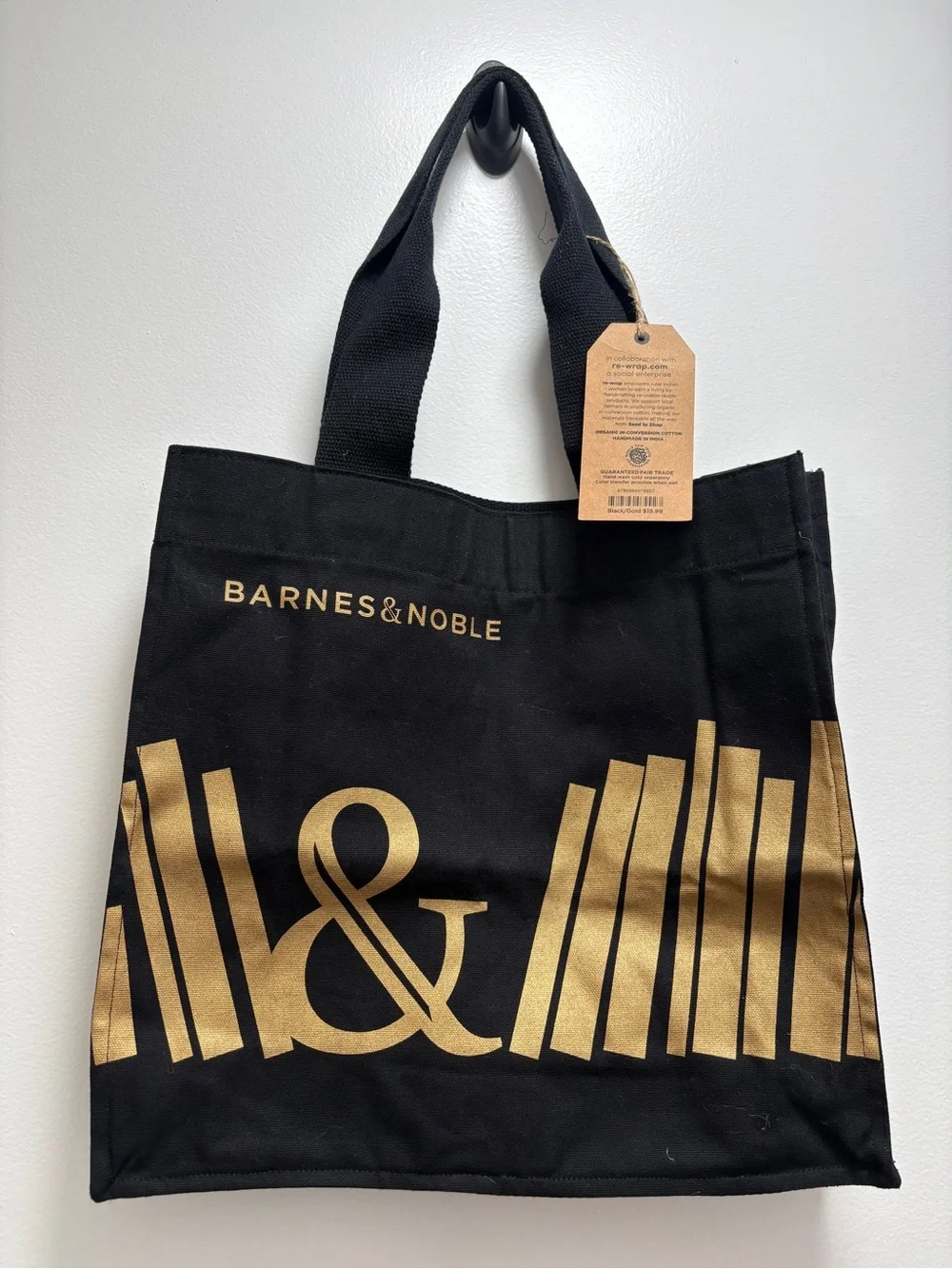 Barnes & Noble Black Tote with Gold Accent